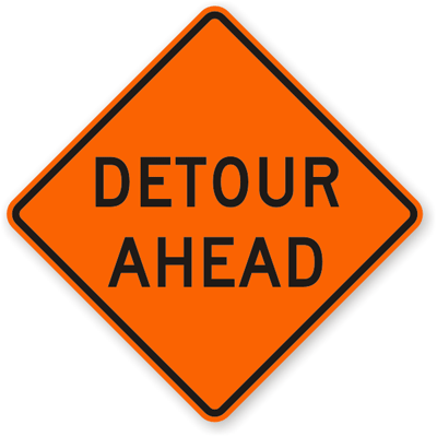 detour road sign. Detour Ahead - Traffic Sign