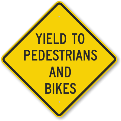 Combination Bike and Pedestrian Crossing Symbol Sign SIGN-84