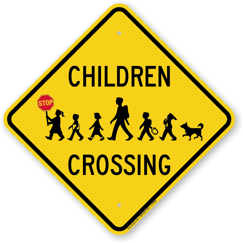 5+ Thousand Children School Crossing Traffic Sign Royalty-Free