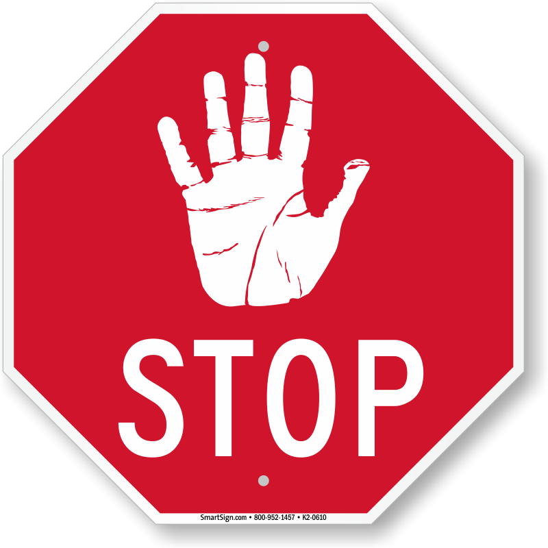 hand stop signs