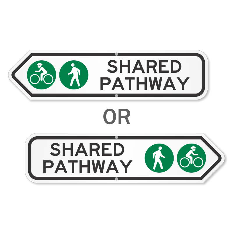 Shared Sidewalk Bikes Yield Sign - Road Safety Signs, SKU: K-9084