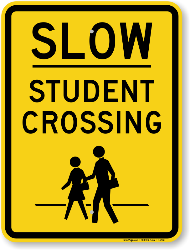 slow children crossing sign