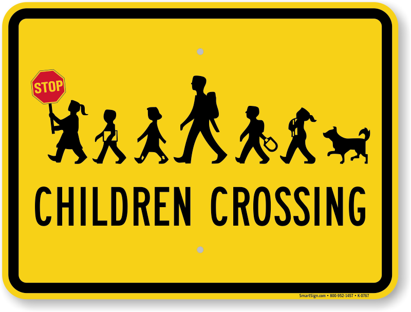 stop children crossing sign