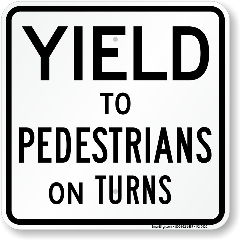 Shared Sidewalk Bikes Yield Sign - Road Safety Signs, SKU: K-9084